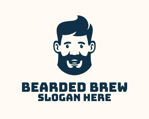 Blue Man Beard Grooming logo design