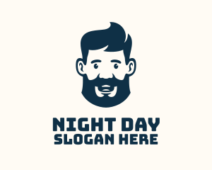 Blue Man Beard Grooming logo design