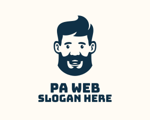 Blue Man Beard Grooming logo design