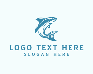 Powerful - Great Shark Wildlife logo design