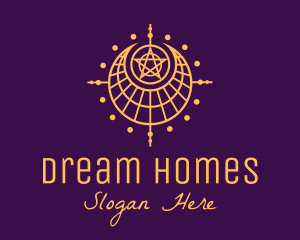 Moon Star Dream Catcher logo design