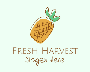 Simple Pineapple Fruit logo design