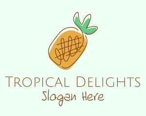 Simple Pineapple Fruit logo