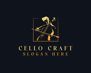 Musician Cello Instrument logo