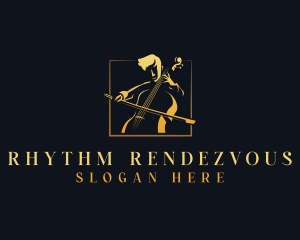 Musician Cello Instrument logo design