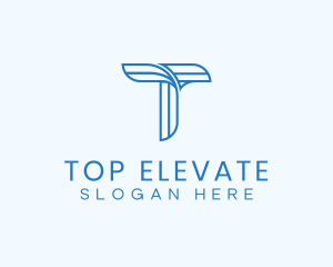 Modern Creative Line Letter T logo design