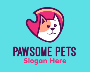 Happy Cute Pet Cat Badge logo