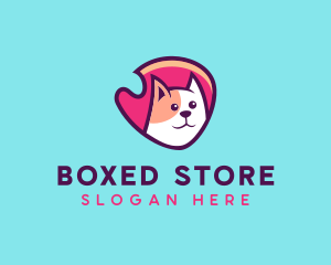 Happy Cute Pet Cat Badge logo design