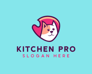 Happy Cute Pet Cat Badge logo design