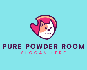 Happy Cute Pet Cat Badge logo design