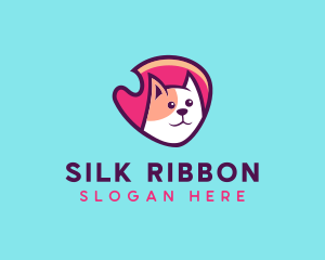 Happy Cute Pet Cat Badge logo design