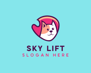 Happy Cute Pet Cat Badge logo design