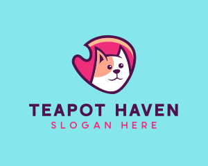 Happy Cute Pet Cat Badge logo design