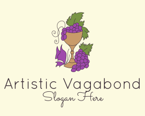 Grape Vineyard Goblet  logo design