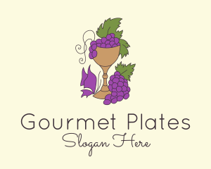 Grape Vineyard Goblet  logo design