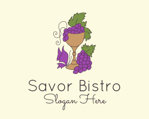 Grape Vineyard Goblet  logo design