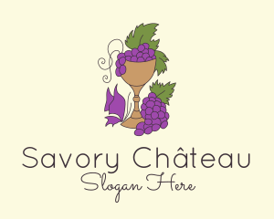 Grape Vineyard Goblet  logo design