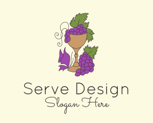 Grape Vineyard Goblet  logo design