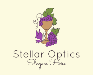 Grape Vineyard Goblet  logo design