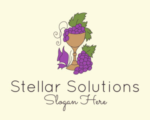 Grape Vineyard Goblet  logo design