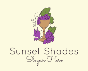 Grape Vineyard Goblet  logo design