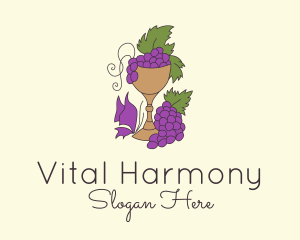 Grape Vineyard Goblet  logo design