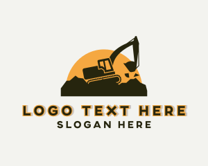 Excavator Construction Machinery Logo