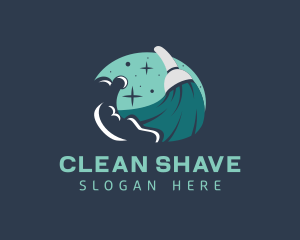 Cleaning Broom Housekeeping logo design