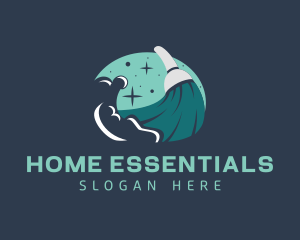 Cleaning Broom Housekeeping logo design