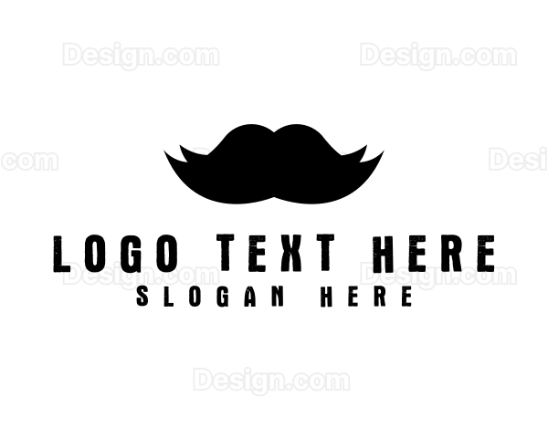 Mustache Hair Barber Logo