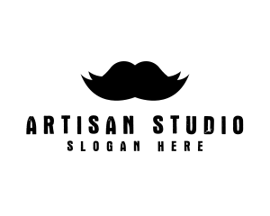 Mustache Hair Barber logo design