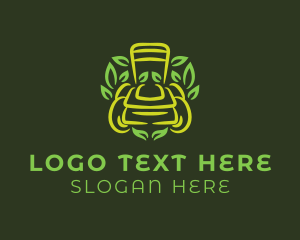 Green Lawn Mower Leaf logo