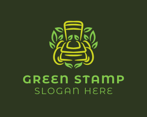 Green Lawn Mower Leaf logo design