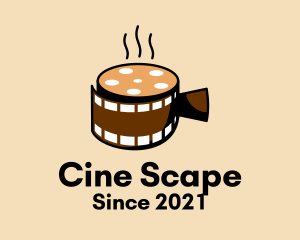 Hot Coffee Cinema  logo design