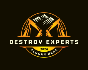 Mountain Mining Excavator logo design