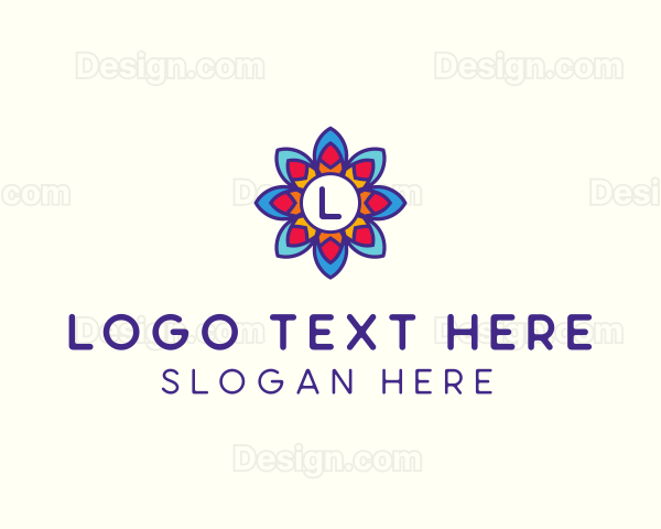 Colorful Flower Petals Logo