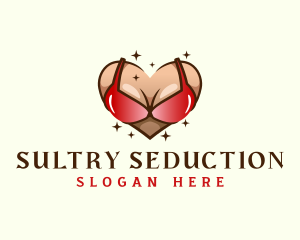 Heart Bra Underwear logo design