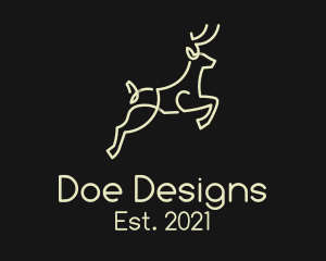 Elegant Jumping Deer logo