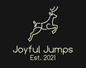 Elegant Jumping Deer logo design