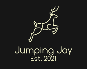 Elegant Jumping Deer logo design