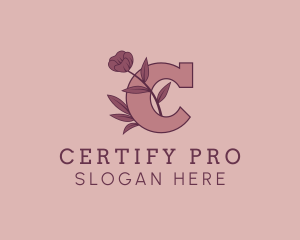 Pretty Flower Letter C logo design