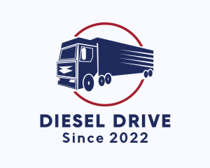 Trailer Truck Express Delivery logo