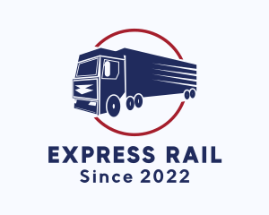 Trailer Truck Express Delivery logo design