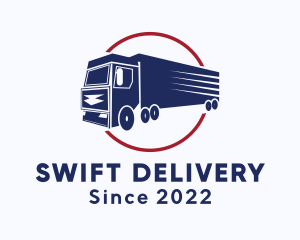 Trailer Truck Express Delivery logo design