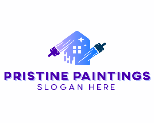 Home Painting Paint Brush logo design