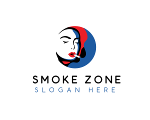 Woman Smoke Tobacco logo design