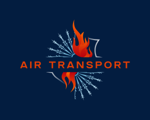 Fire Snowflake Heating Cooling logo design