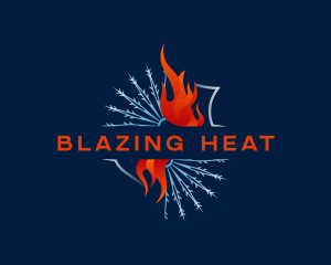 Fire Snowflake Heating Cooling logo design