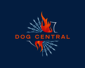 Fire Snowflake Heating Cooling logo design