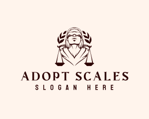 Woman Justice Scale logo design